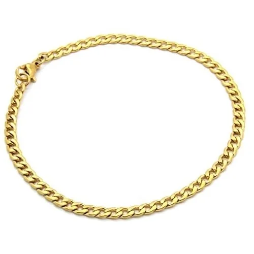 14k Gold Filled Cuban Link Anklet 10"