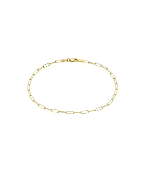 14k Gold Open Link Chain Anklet