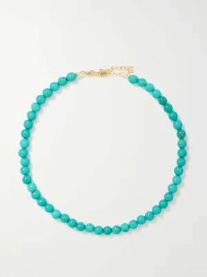 14kt gold turquoise anklet