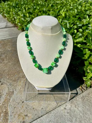 1930s Green Glass Necklace