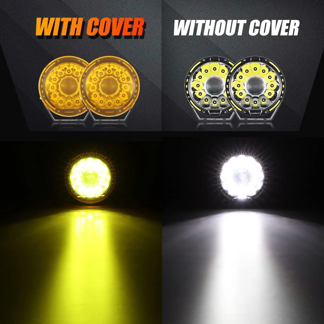 (2pcs/set) 7 Inch Round LED Driving Light Amber Cover Light Shield Cover