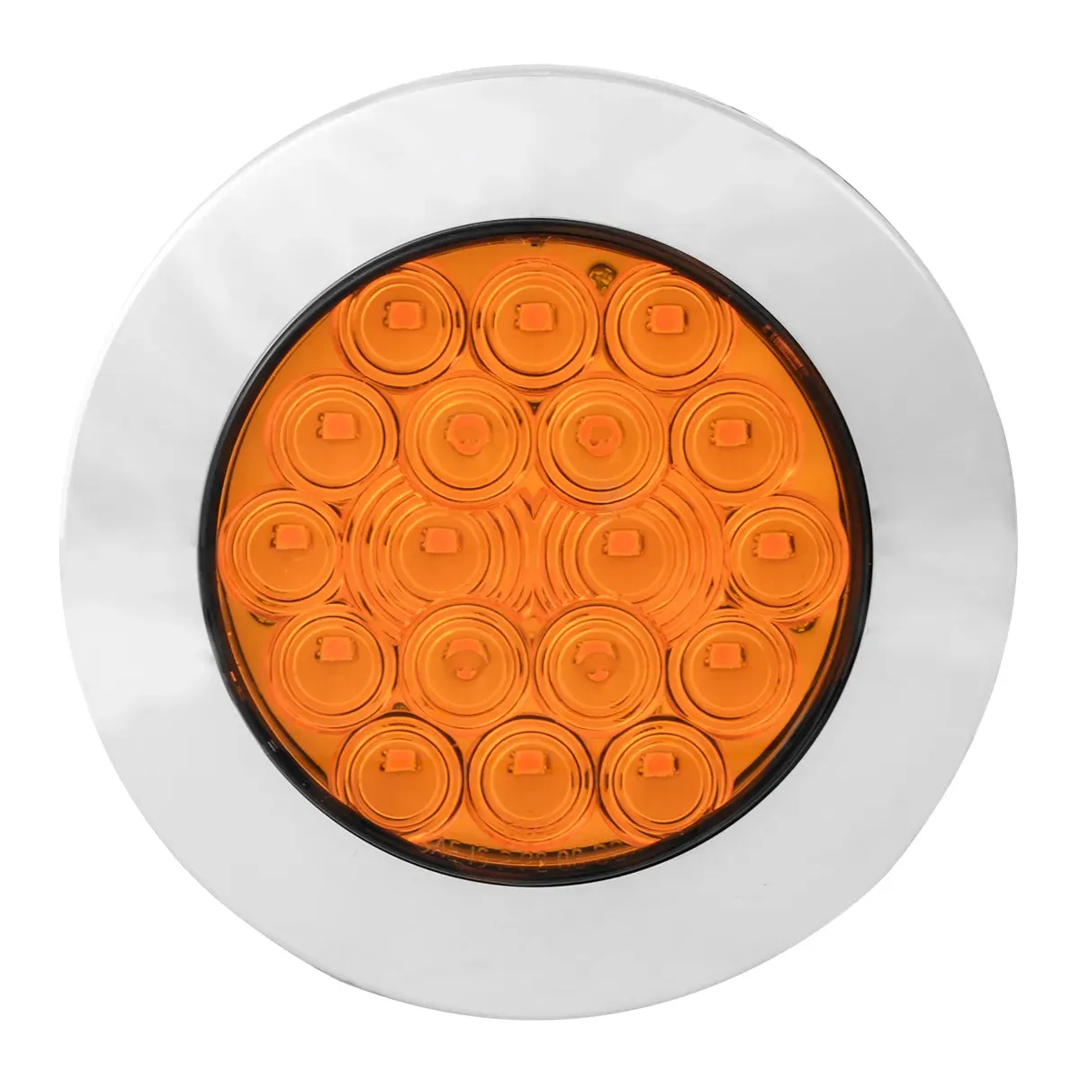 4" FLEET AMBER/AMBER 18 LED FLANGE MOUNT W/BEZEL, 3 WIRES