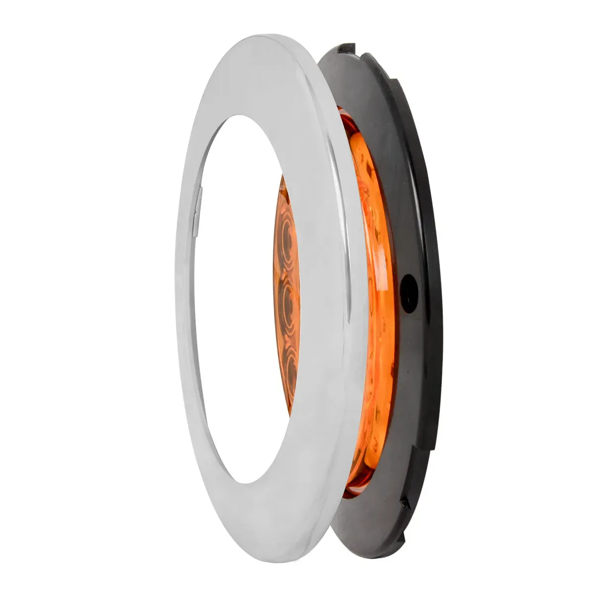 4" FLEET AMBER/AMBER 18 LED FLANGE MOUNT W/BEZEL, 3 WIRES