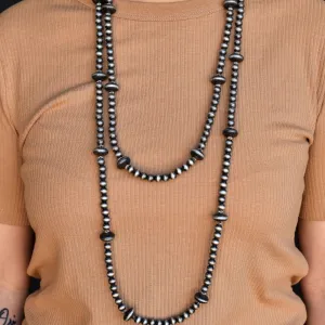 66" Faux Navajo Pearl Beaded Necklace