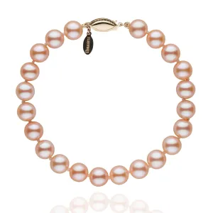 7.5-8.0 mm Pink to Peach Freshadama Pearl Bracelet