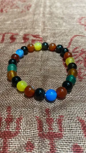 8MM Mixed Stone Bead Stretchy Bracelet