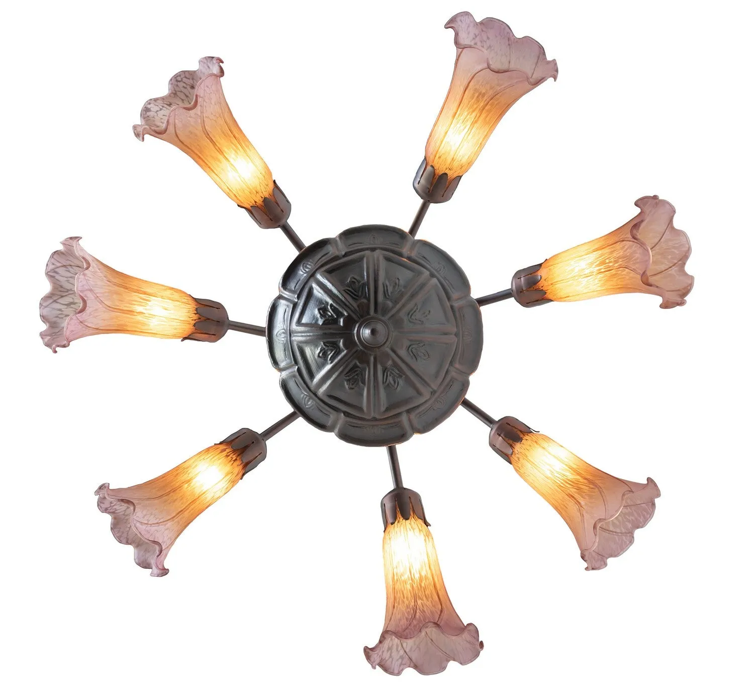 Amber/Purple Seven Light Chandelier