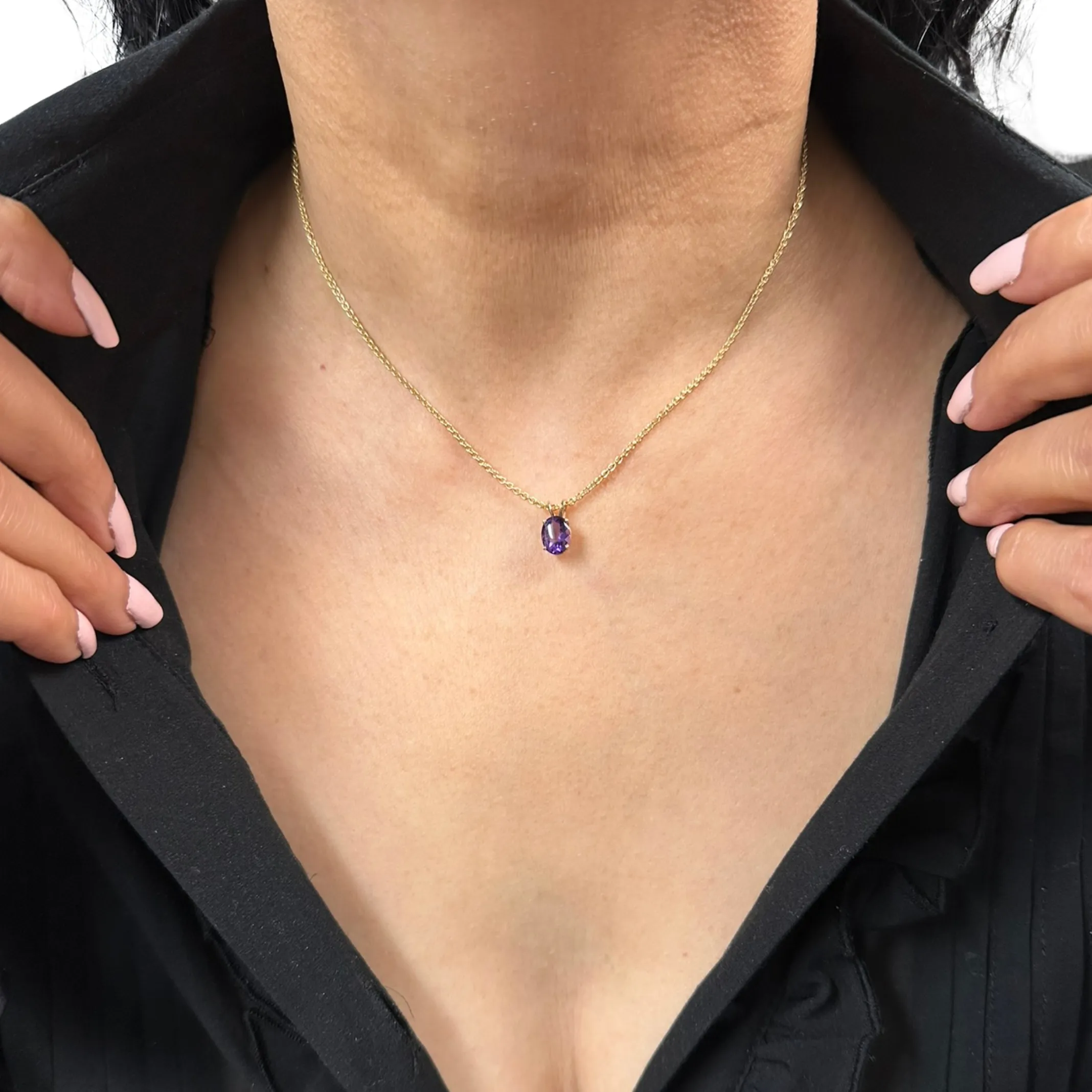 Amethyst 14k Gold Pendant