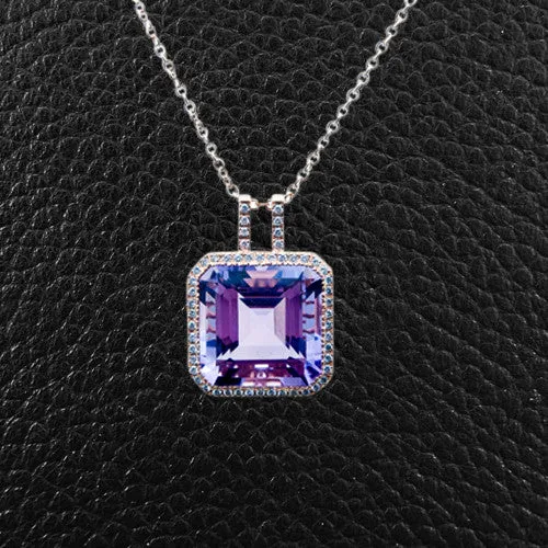 Amethyst & Diamond Pendant