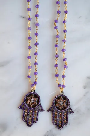 Amethyst Hamsa Hand