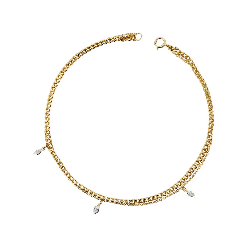 ANKLET WITH ZIRCONIA DROPLETS