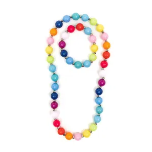 beaded bubblegum bracelet & necklace set