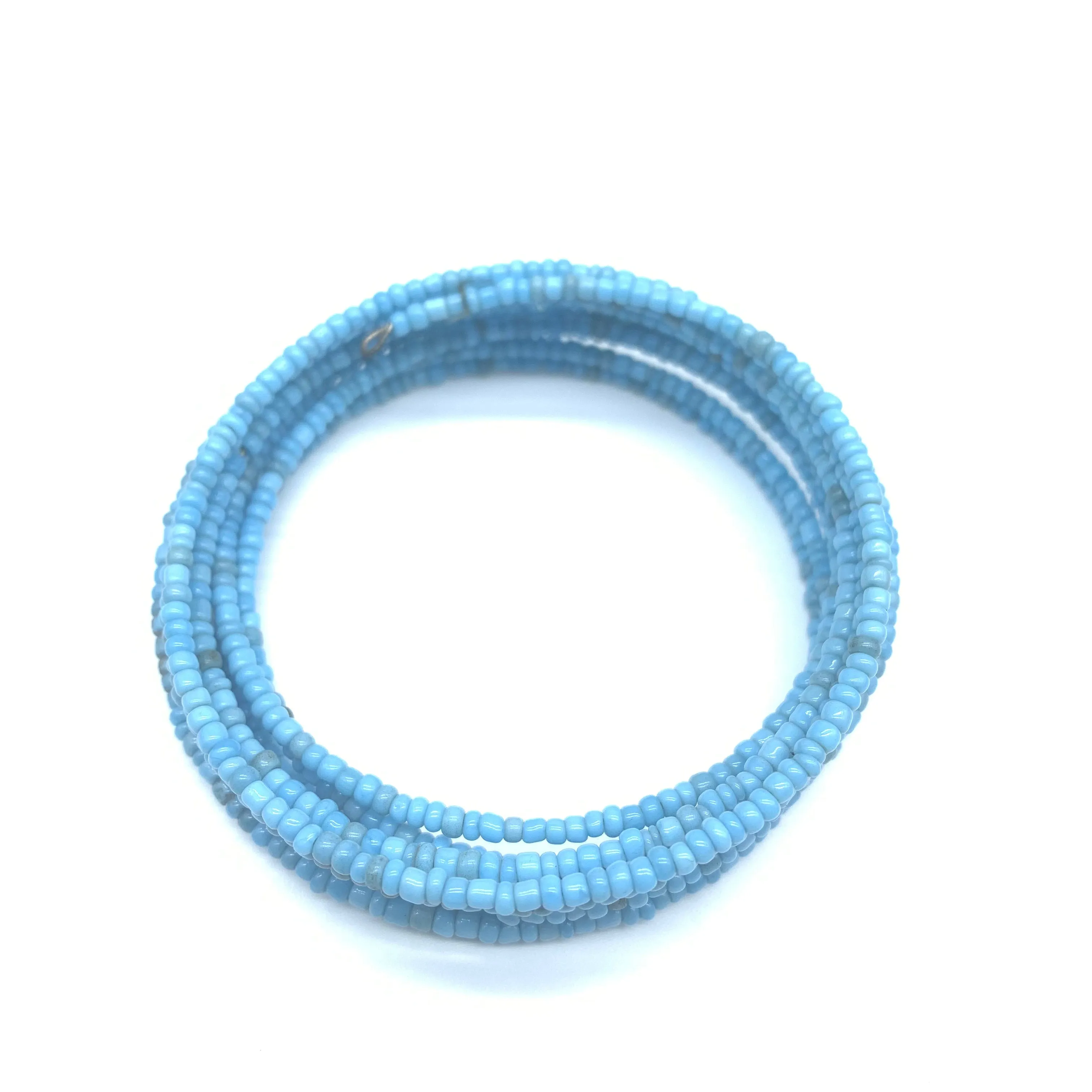 Beaded Coil Bracelet-Blue Variation 4