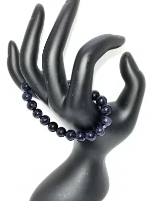 Blue Goldstone Crystal Bracelet, 8mm