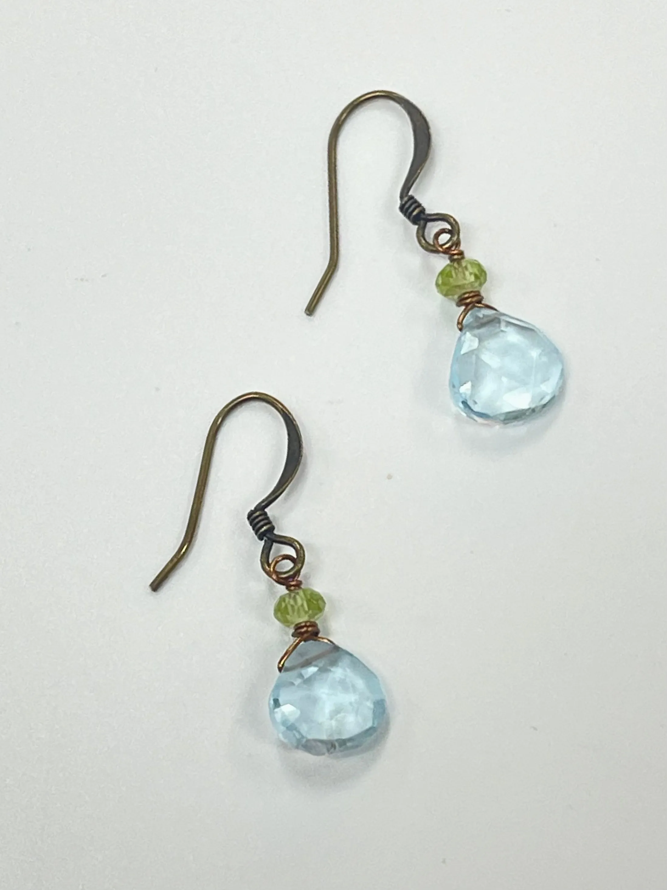 Blue Topaz & Peridot Earrings