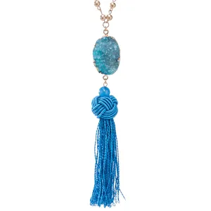 Brooke Long Druzy Tassel Necklace - More Colors!