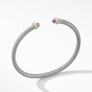 Cable Classics Bracelet in Sterling Silver with Amethyst and 18K Yellow Gold