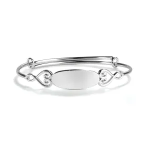 Cherished Moments Sterling Silver Adjustable Oval Bangle Bracelet