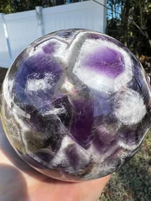 Chevron amethyst 95mm sphere. 2pounds 11oz