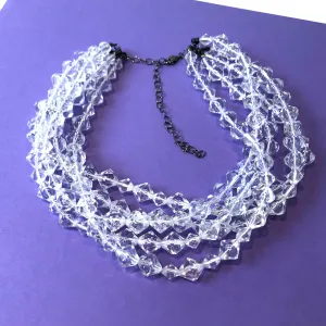 Clear Crystal Facets Beaded Sylvie Necklace