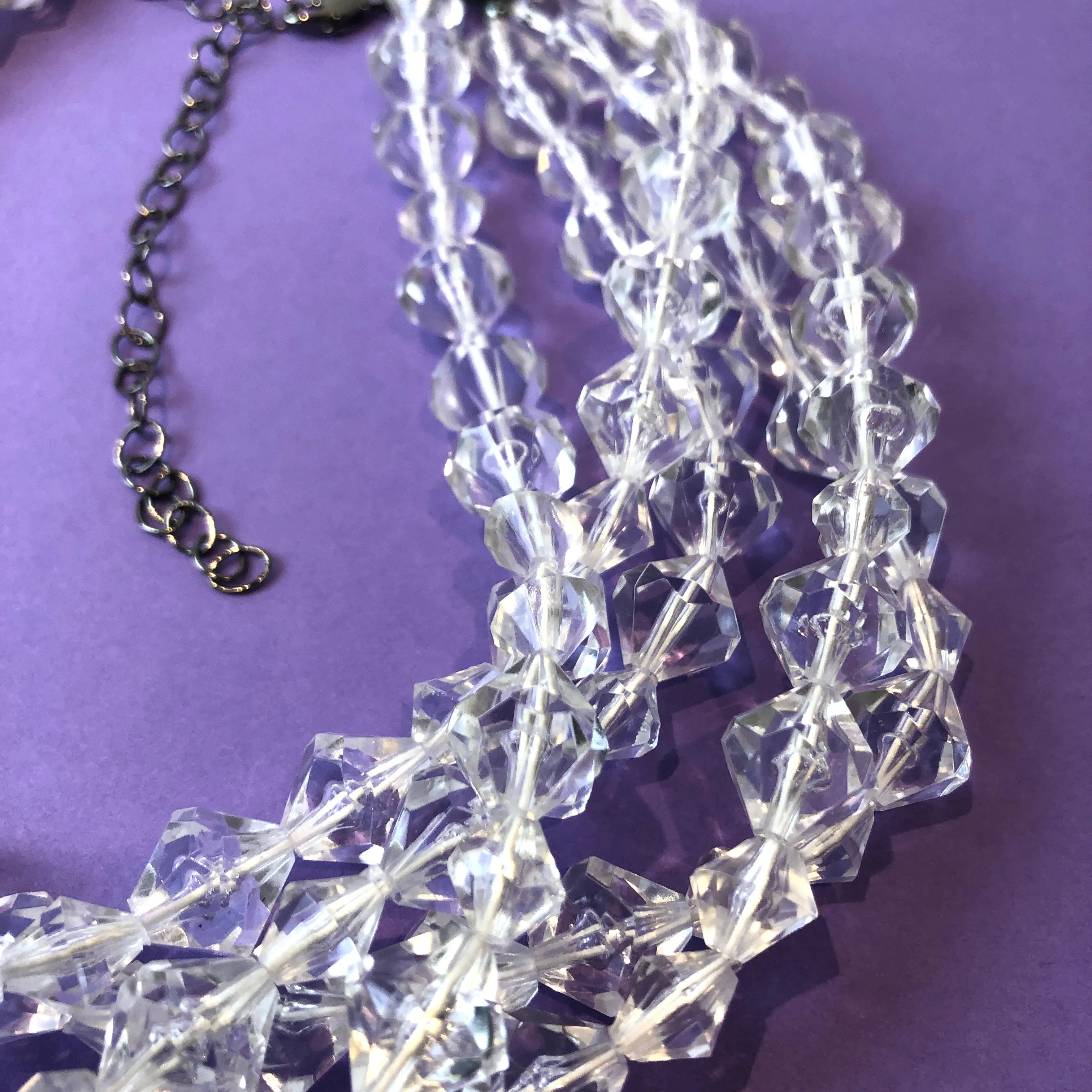 Clear Crystal Facets Beaded Sylvie Necklace