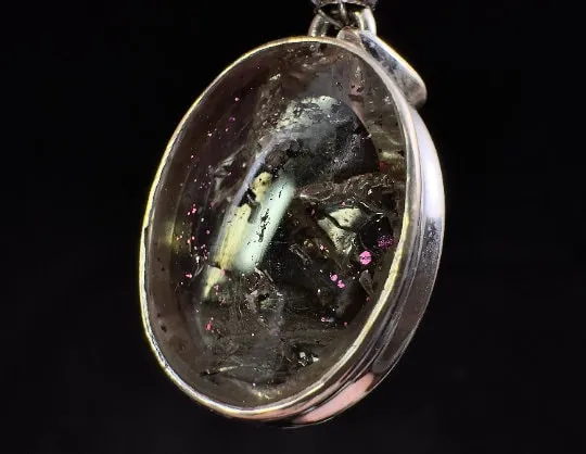 COVELLITE Pink Fire Quartz Crystal Pendant - Fine Jewelry, Healing Crystals and Stones, 53891