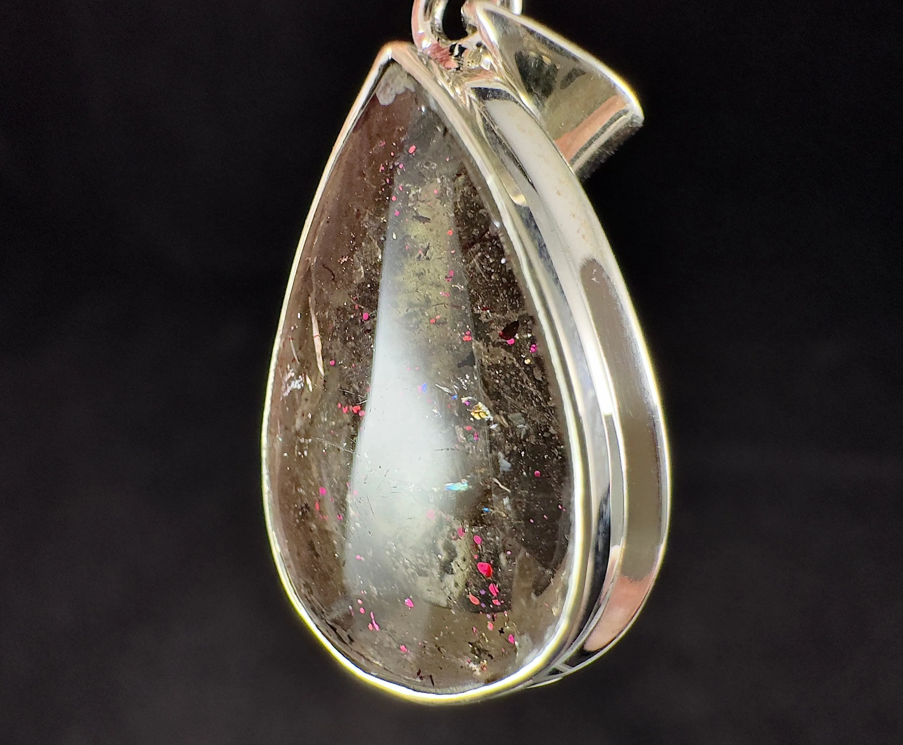 COVELLITE Pink Fire Quartz Crystal Pendant - Fine Jewelry, Healing Crystals and Stones, 54284