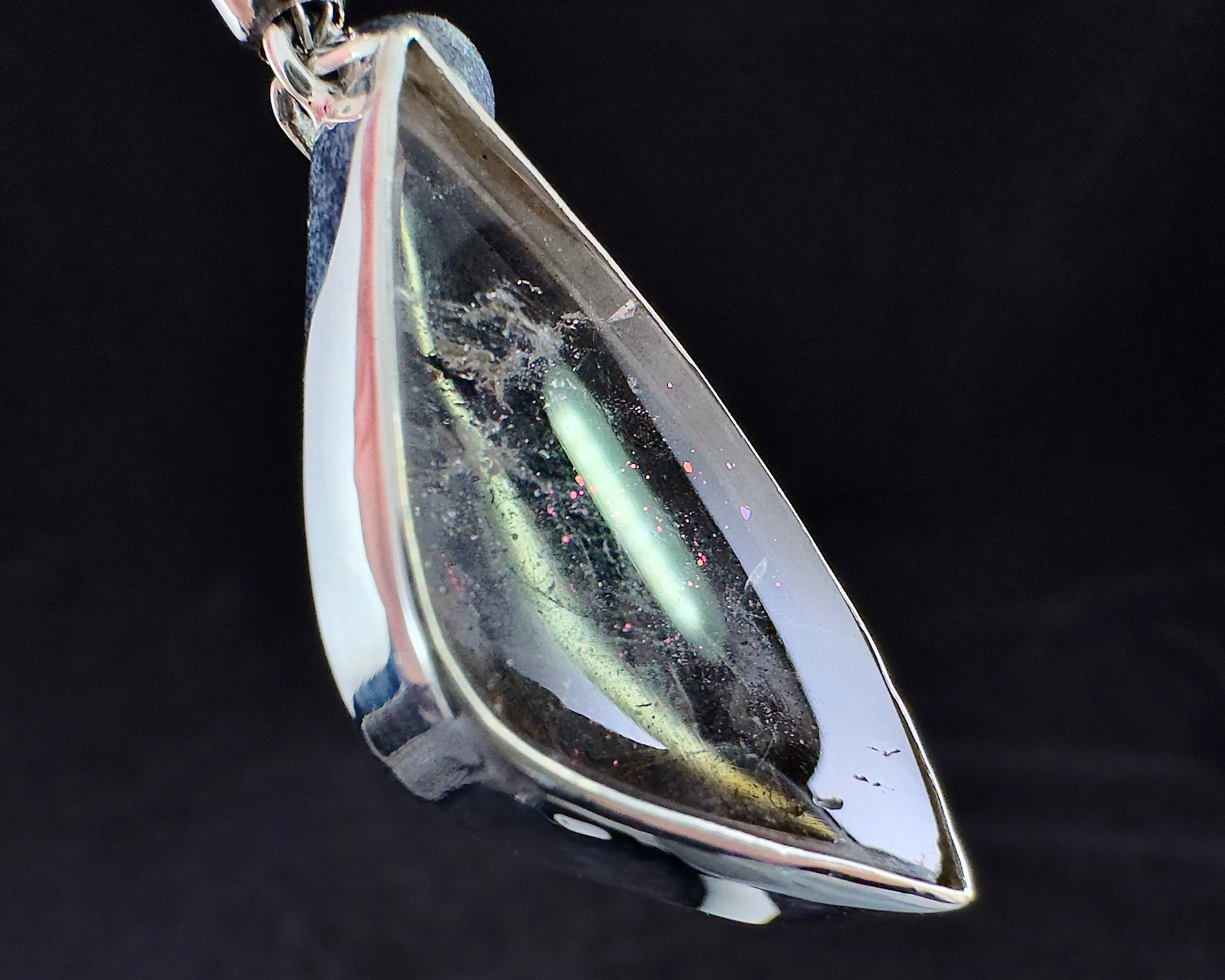 COVELLITE Pink Fire Quartz Crystal Pendant - Fine Jewelry, Healing Crystals and Stones, 54308