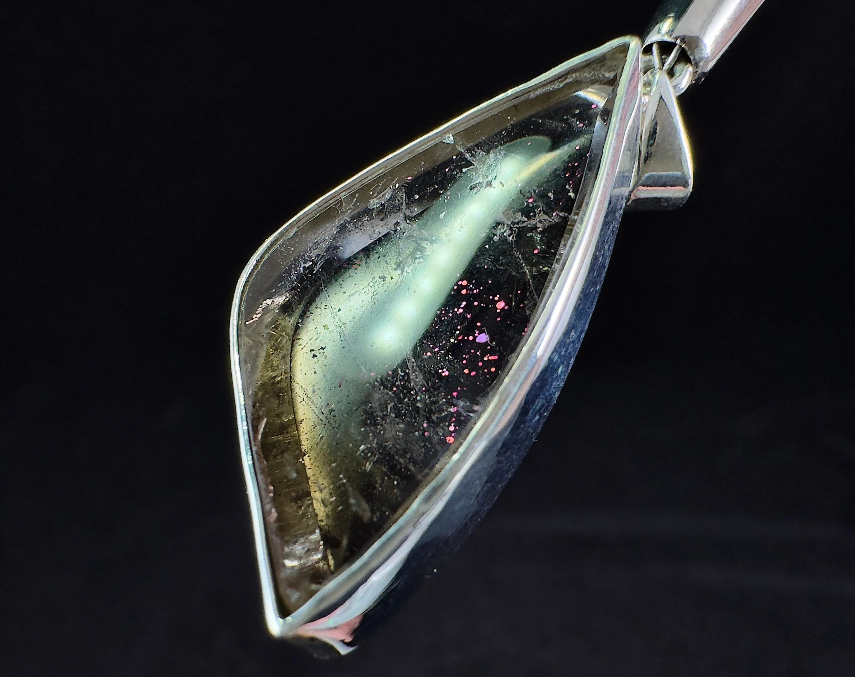 COVELLITE Pink Fire Quartz Crystal Pendant - Fine Jewelry, Healing Crystals and Stones, 54308