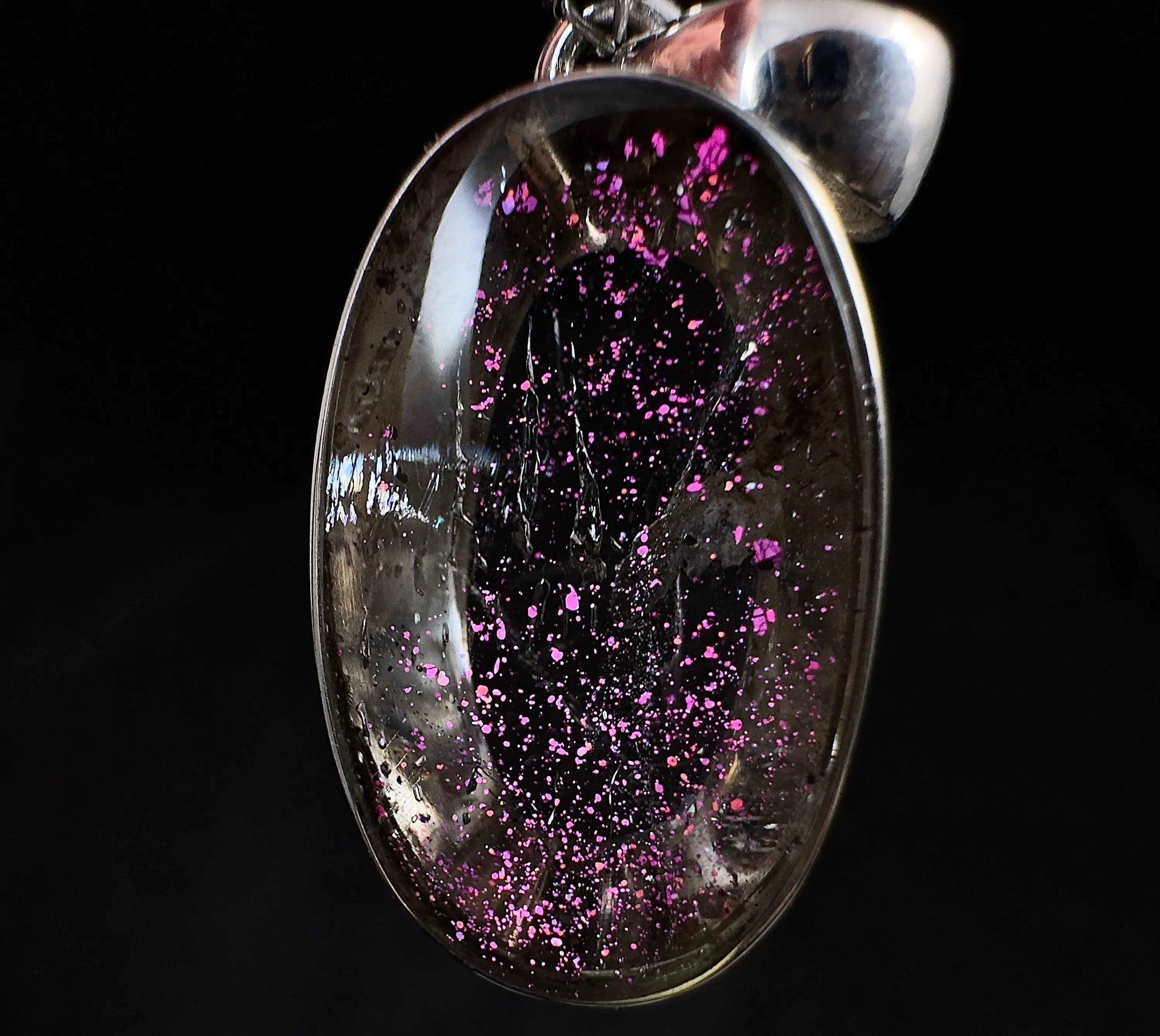 COVELLITE Pink Fire Quartz Crystal Pendant - Handmade Jewelry, Healing Crystals and Stones, 53349