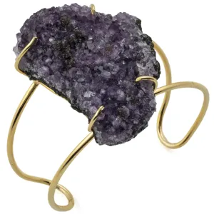 Druzy Amethyst Cuff Bracelet