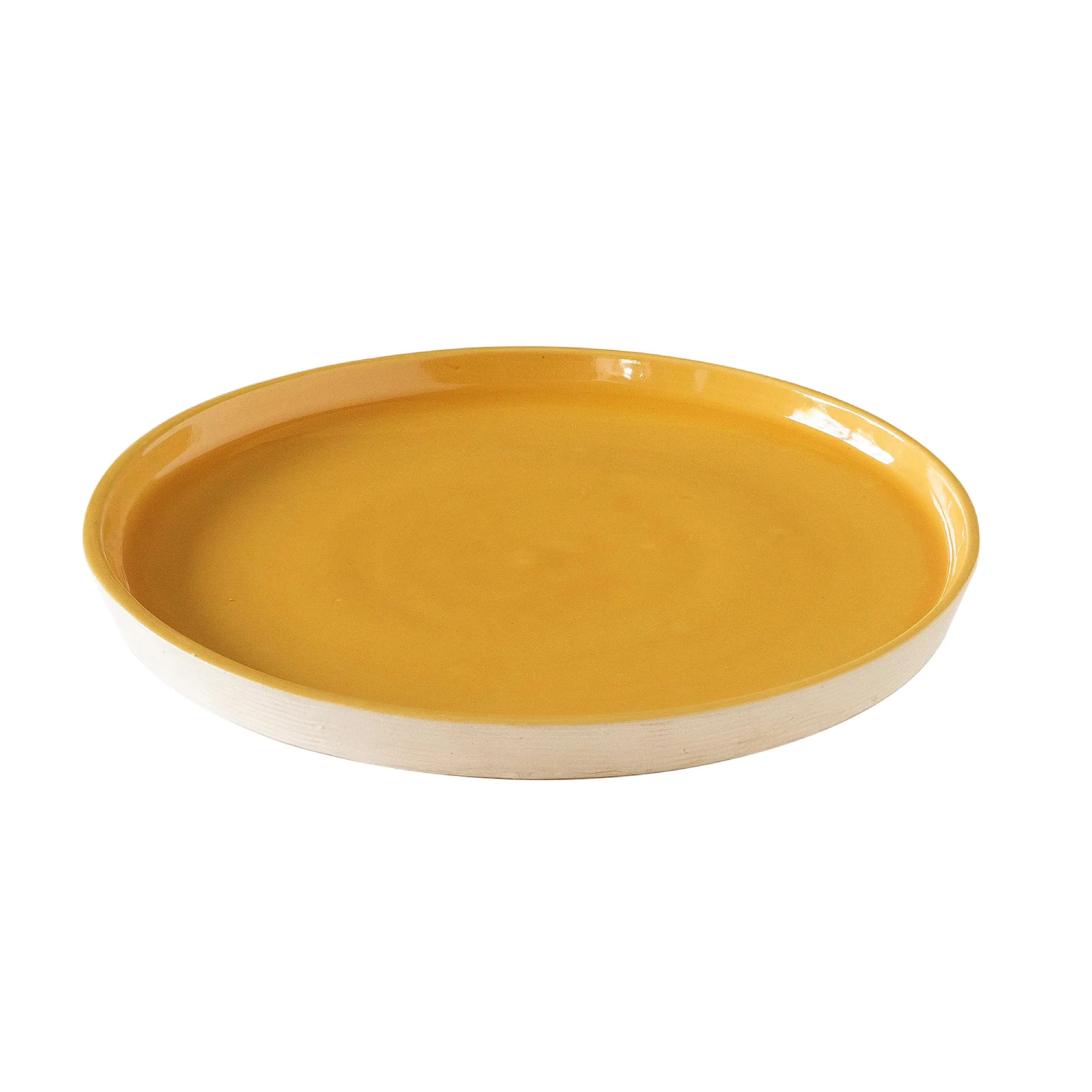 Ellementry Amber Love Ceramic Side Plate| Dishwasher & Microwave Safe | Food Grade | Dinnerware | Bone-Ash Free | Crockery for Dining & Gifting | Kitchen Accessories Items (Pack of 6)