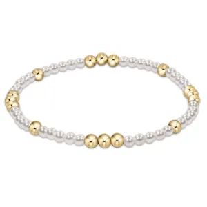 enewton - Worthy Pattern Bracelet with 3mm Gold Beads and Pearl Beads