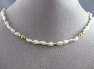 ESTATE LONG AAA PEARLS 14KT YELLOW GOLD BEADED BY THE YARD FUN NECKLACE #26127