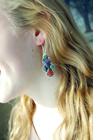 Fun Purple and Coral Earrings