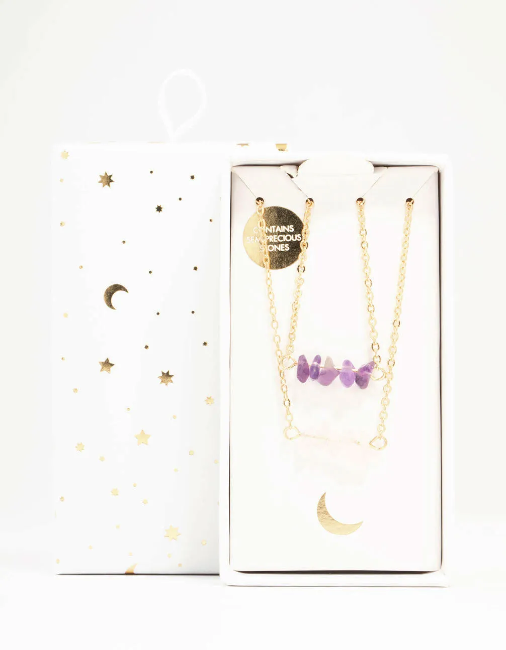 Gold Semi-Precious Chip Necklaces 2-Pack