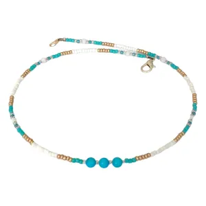 Golden Turquoise Beaded Necklace