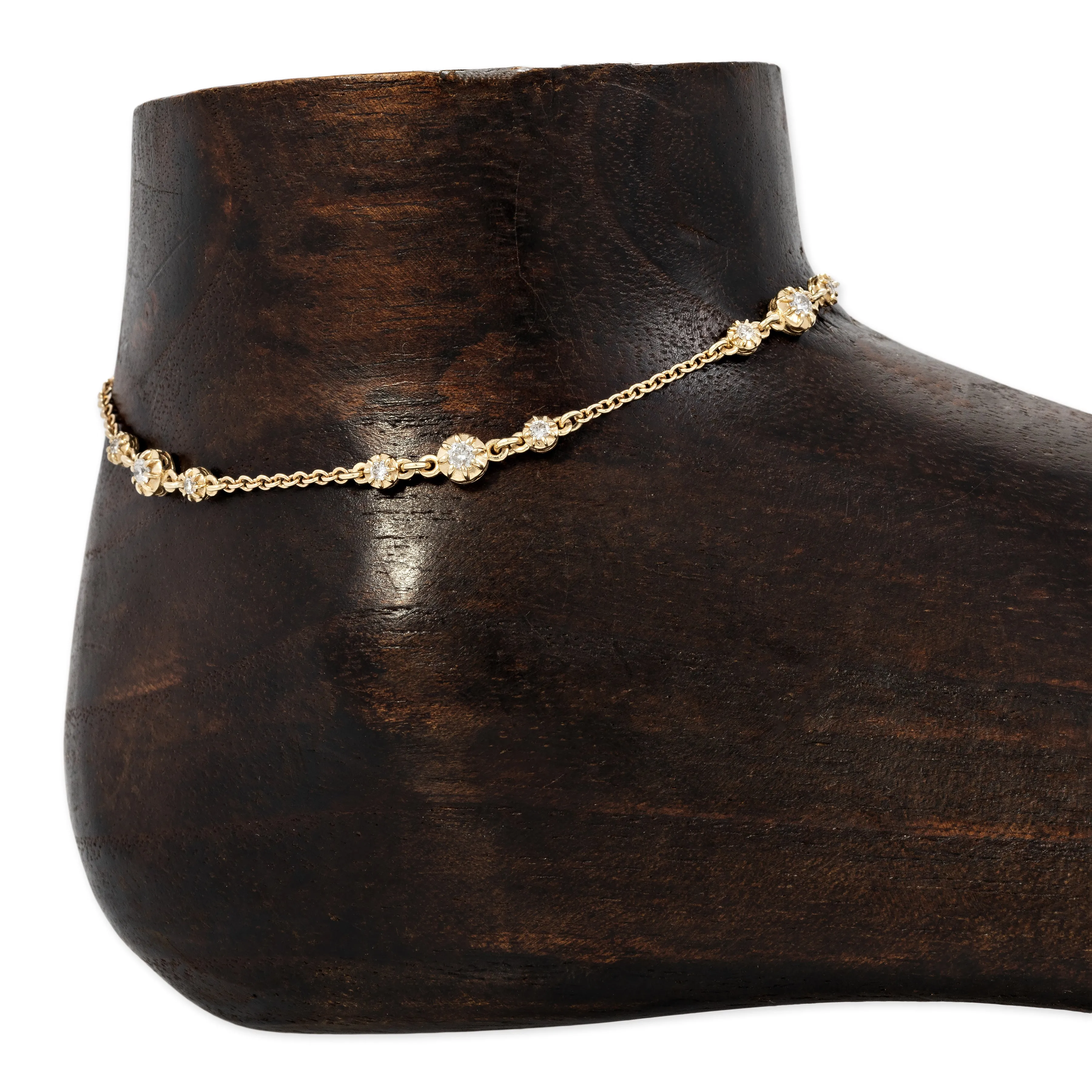 GRADUATED 3X5 SOPHIA DIAMOND ANKLET