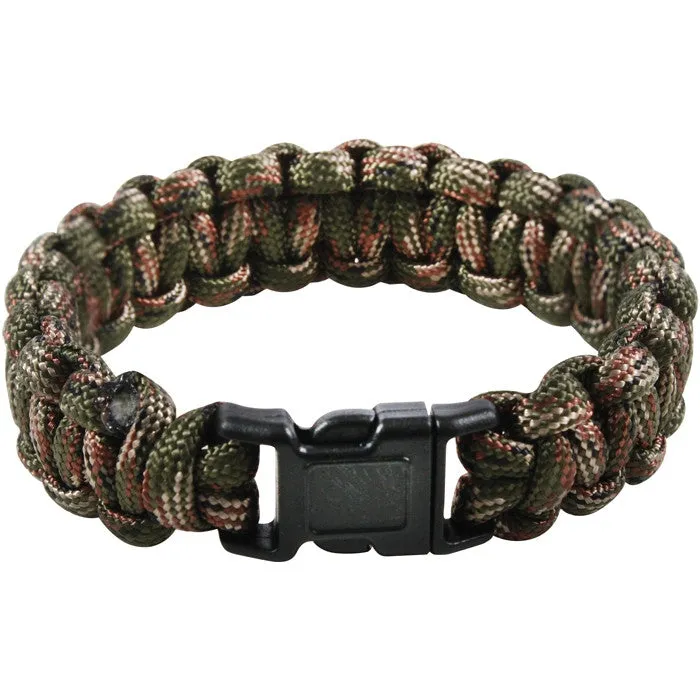 Green Camouflage - Cobra Weave Paracord Bracelet