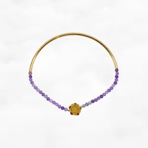 Half Bangle Lotus Amethyst Bracelet