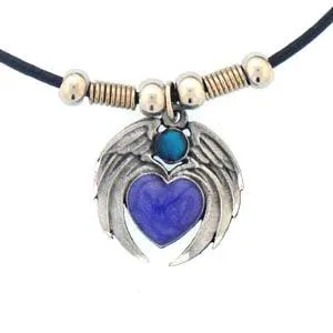 Heart with Wings Adjustable Cord Necklace