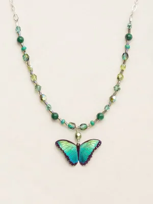 Holly Yashi Green Flash Bindi Butterfly Beaded Necklace