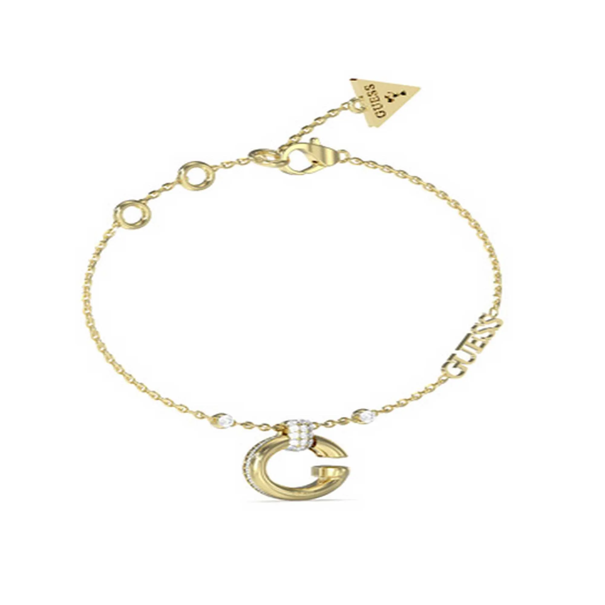 Ladies G Logo & Crystal Charm Bracelet UBB04519YGS