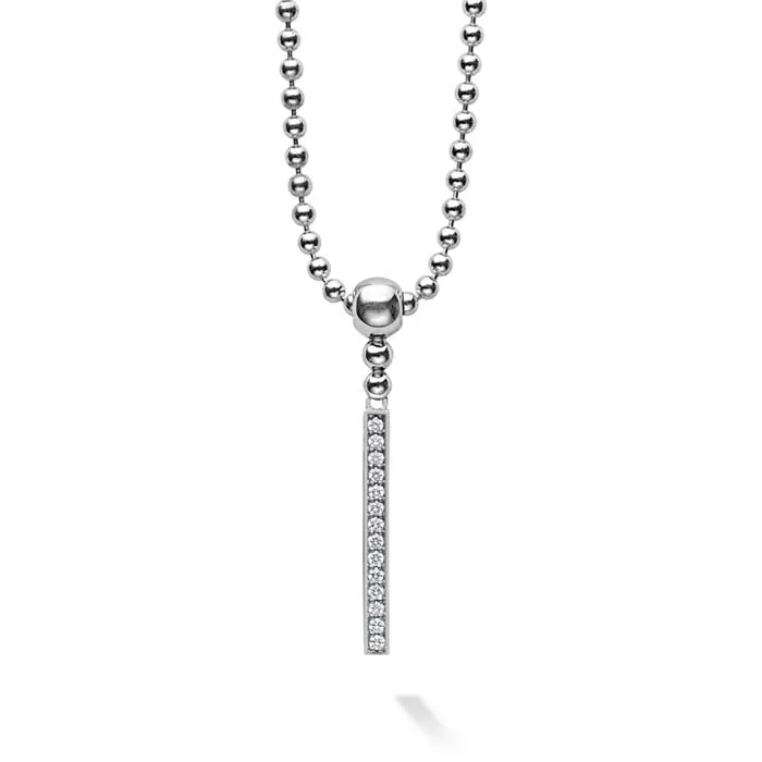 LAGOS Caviar Spark Linear Diamond Pendant Necklace in Sterling Silver