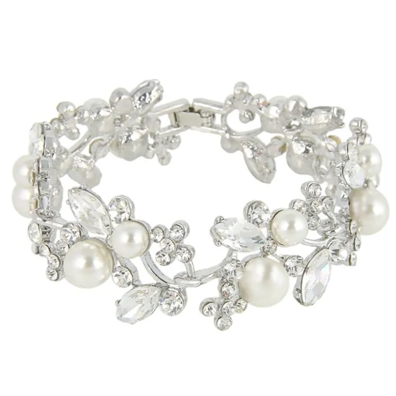 Lavinia Crystal and Pearl Bracelet