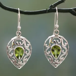 Lime Lace Peridot Drop Earrings