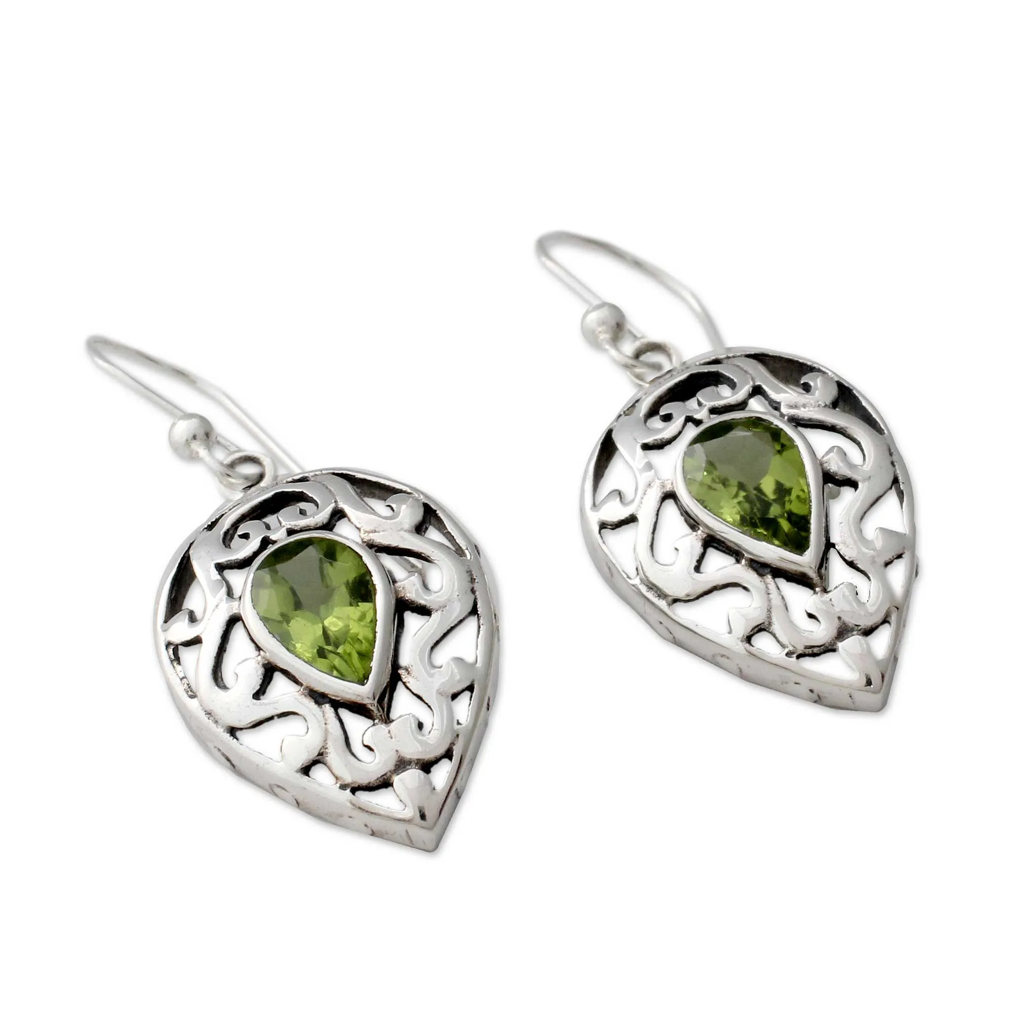 Lime Lace Peridot Drop Earrings