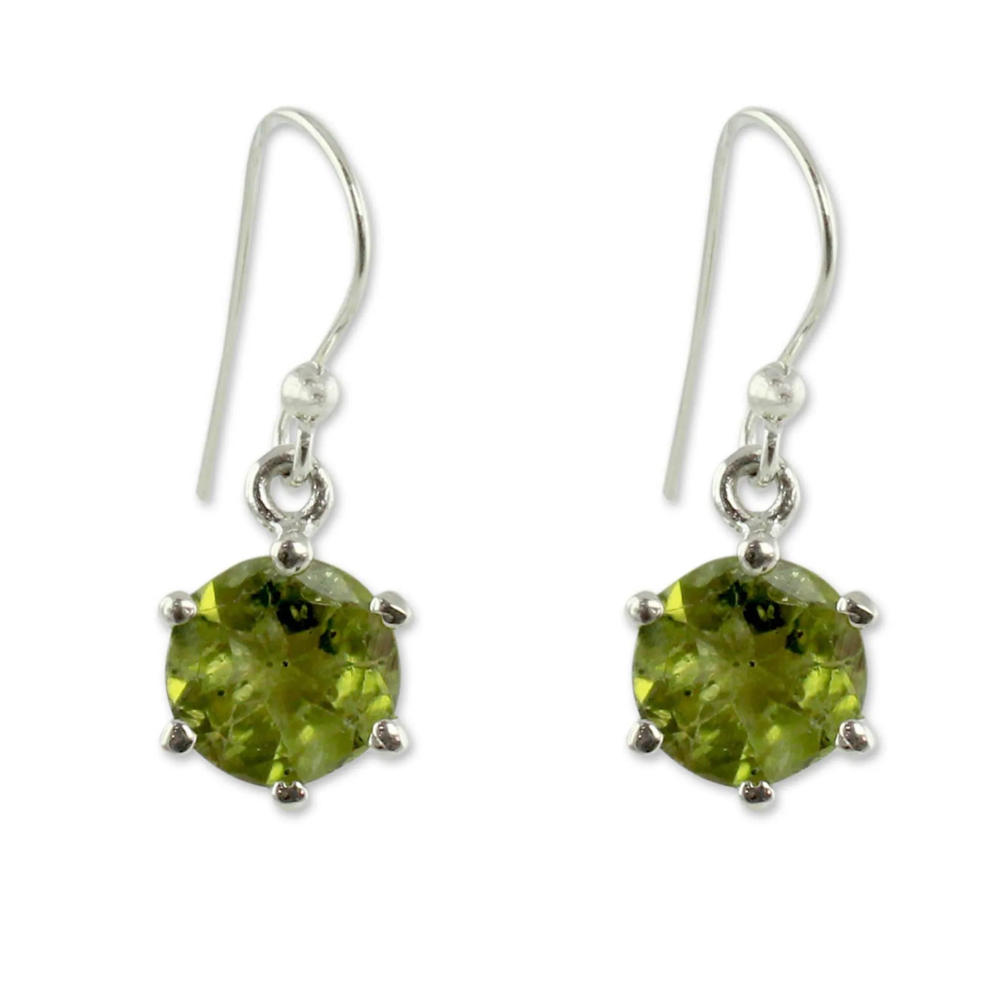 Lime Solitaire Sterling Silver & Peridot Earrings