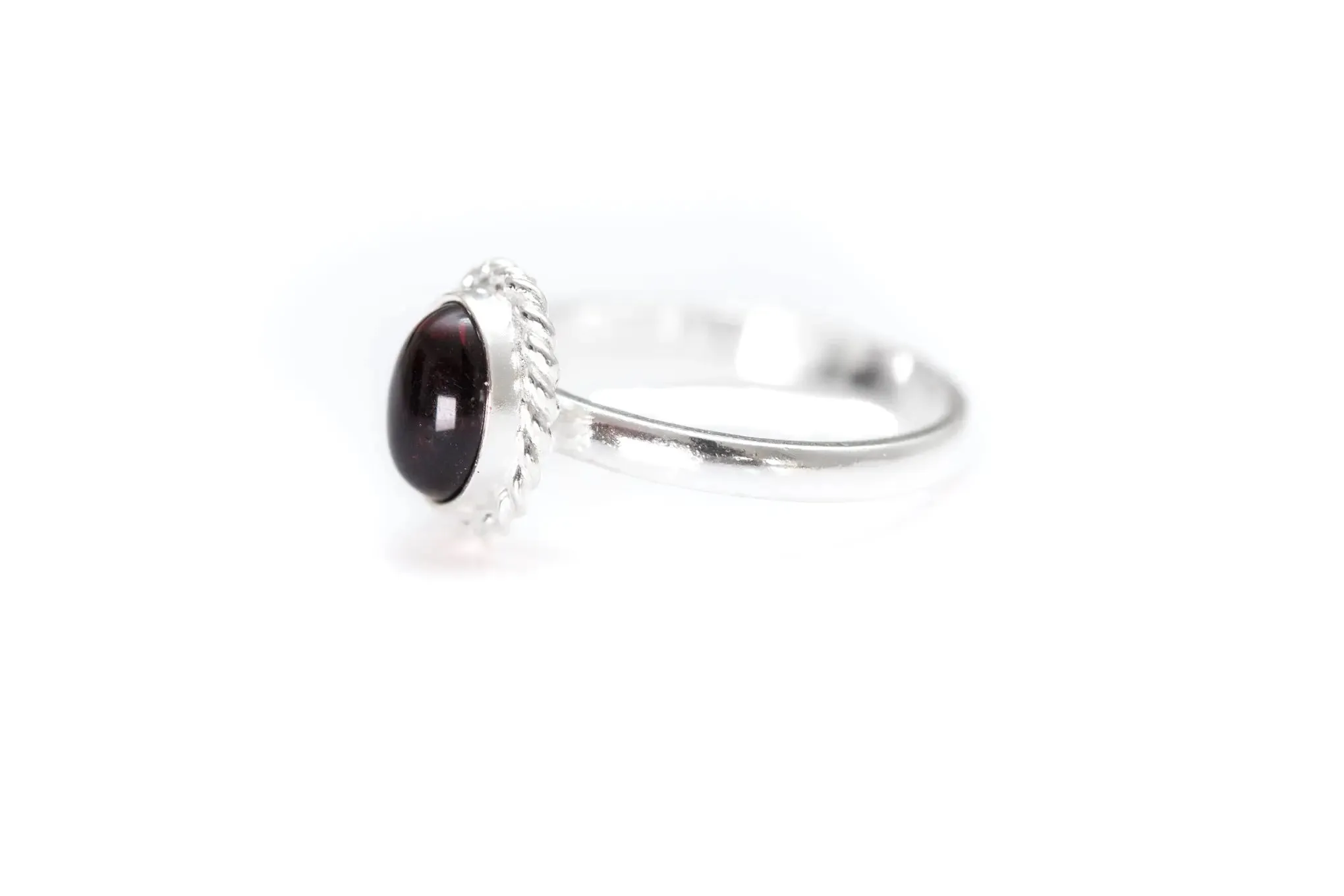 Mini Cherry Red Amber Quintessence Ring