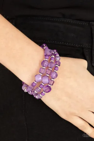 Paparazzi Bracelet ~ Girly Girl Glimmer - Purple